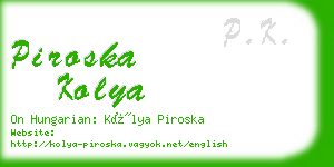 piroska kolya business card